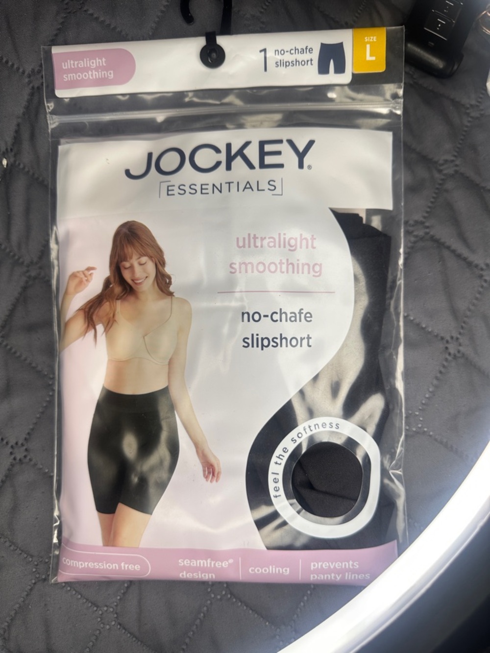 Jockey Black Ultralight Smoothing No-Chafe Slipshort
